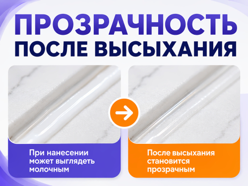 Герметик акриловый санитарный VGT, прозрачный, 0,25 кг фото 3