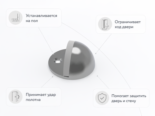 Упор дверной напольный PUNTO DFIX/F50 (DS PF-50) CP-8, хром