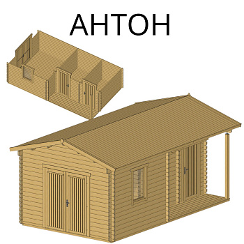 Садовый домик Антон 6х3,6 толщина 44 мм (готовая комплектация)