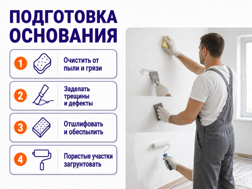 Краска акриловая DIAMANT для стен и потолков, белая матовая, 0,9 л фото 3