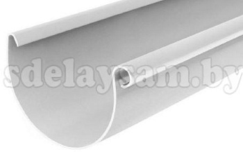 ПОЛИМЕРПРОФИЛЬ жёлоб Ф120×1250 ПП RAL9003 (белый)
