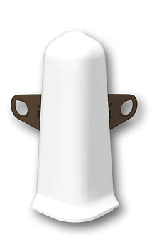 Угол наружный  для плинтуса 70мм "Идеал Деконика", 001 Белый