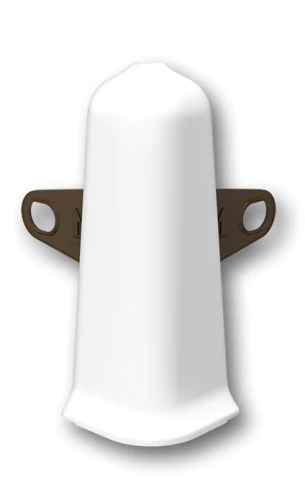 Угол наружный  для плинтуса 70мм "Идеал Деконика", 001 Белый