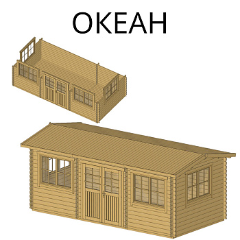 Садовый домик Океан 3х6 толщина 44 мм (готовая комплектация)