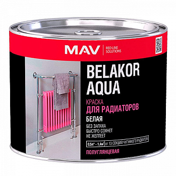 Краска BELAKOR AQUA Для радиаторов белая п/гл  0,5л (0,5кг)