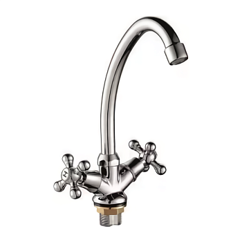 Смеситель для умывальника/мойки TAPSsmart с мет. маховиками Крест  TD2283