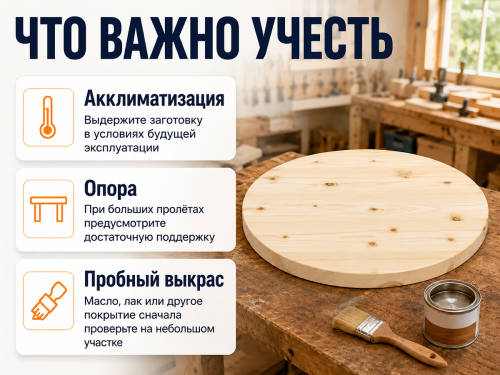 Столешница круглая из хвои Ø1000×28 мм, сорт AB фото 4