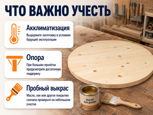 Столешница круглая из хвои Ø800×28 мм, сорт AB фото 4