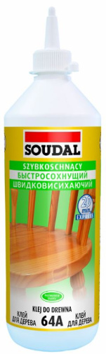 Клей быстросохнущий для дерева Soudal 64А 250 мл