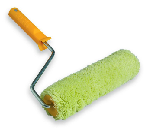 Валик нитяной 10см D30 (зел.) Baustar, ворс 11мм, ручка d6 Bauwelt