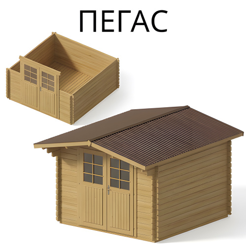 Садовый домик Пегас 4х4 толщина 34 мм (готовая комплектация)