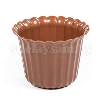 Горшок цветочный "Виола"  h=93 мм - 0,5 л коричневый-перламутр