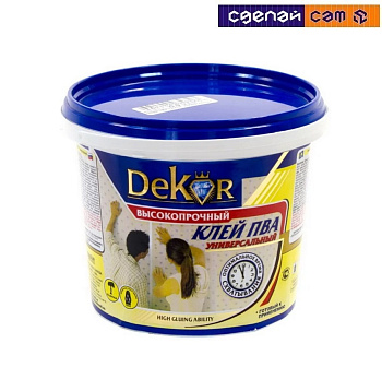 Клей ПВА DEKOR универсальный 0,9 кг   