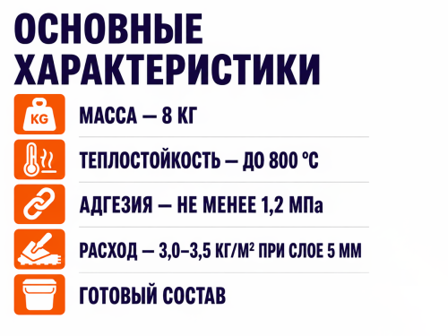 Клей термостойкий Парад К-77 для печей и каминов, 8 кг фото 2
