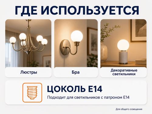 Белсвет лампа светодиодная LED M, G45, 7 Вт, E14, 3000 K фото 3