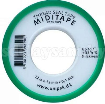 ФУМ-лента "MIDITAPE"  (13,2м*12мм*0,10мм)
