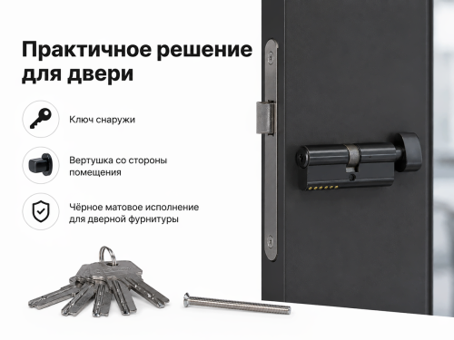 Цилиндровый механизм Palladium ZN 70 C BK BLACK, 35×35 мм