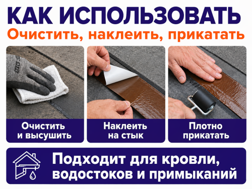 NICOBAND лента-герметик самоклеящаяся, коричневая, 10 м × 7,5 см фото 4