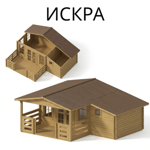 Садовый домик Искра 6х3 толщина 44 мм (готовая комплектация)