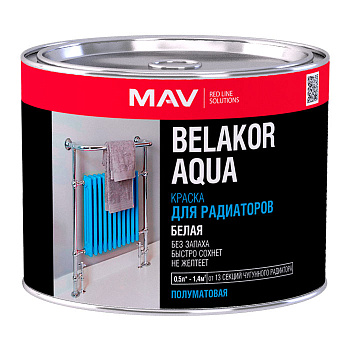Краска BELAKOR AQUA Для радиаторов белая п/мат  0,5л (0,5кг)