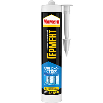 Момент Гермент герметик силиконовый для Окон и стекол прозрачный 280 мл