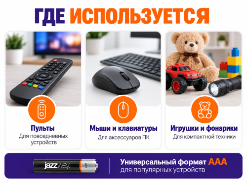 Jazzway батарейка Ultra AAA (LR03), 1,5 В фото 3