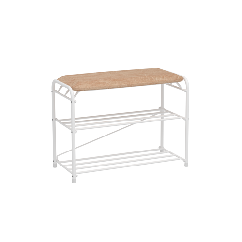 Подставка для обуви "Альфа 23" с сиденьем (Белый)