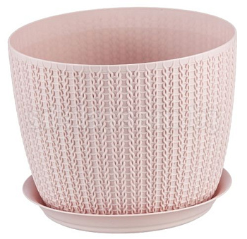 Кашпо ВЯЗАНИЕ D180мм 2,8л с поддоном Чайная роза