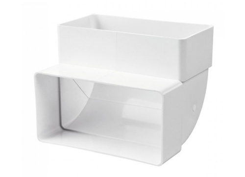 Колено ПВХ вертикальное 110*55 ,5252-90° для плоских каналов