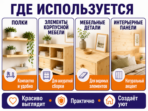 Щит 500*300*18 сосна, РБ купить в Минске по лучшим ценам