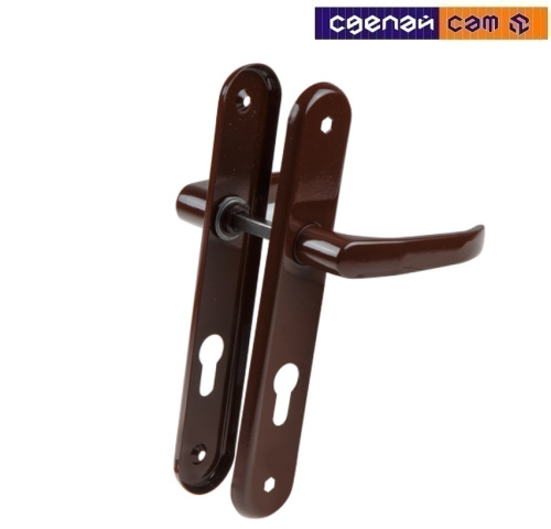 Ручка дверная GAMAR LENOX 90WB на длинной планке (коричневый)