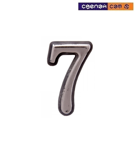 Цифра дверная АЛЛЮР большая пластик "7" хром (1000,50) 