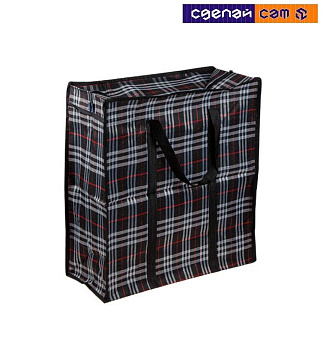 Сумка хозяйственная на молнии, в клетку 45х50х20 см, PERFECTO LINEA