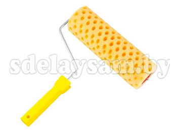 Валик поролоновый структурный 25см D70 "Горошек" с ручкой d8 Bauwelt, Китай