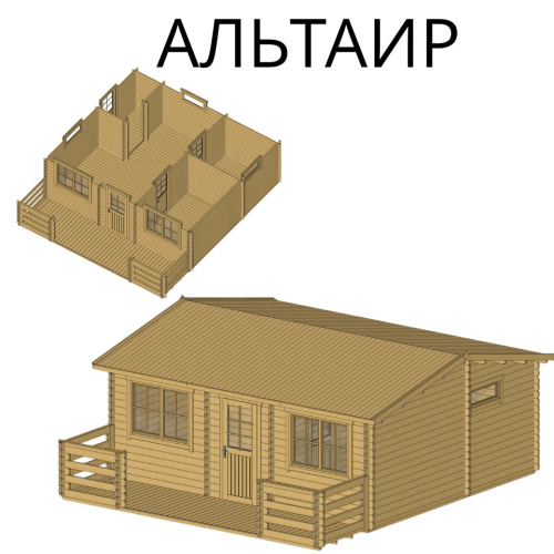 Садовый домик Альтаир ПК 6х6,7 толщина 44 мм (готовая комплектация)