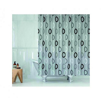 Штора в ванную комнату из 100% полиэстера без колец Tropik 180х200см 5033/6 RINGS
