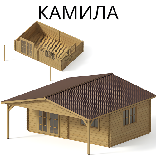 Садовый домик Камилла 6х6 толщина 44 мм (готовая комплектация)