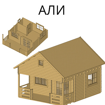 Садовый домик Али 5х5,6 толщина 44 мм (готовая комплектация)