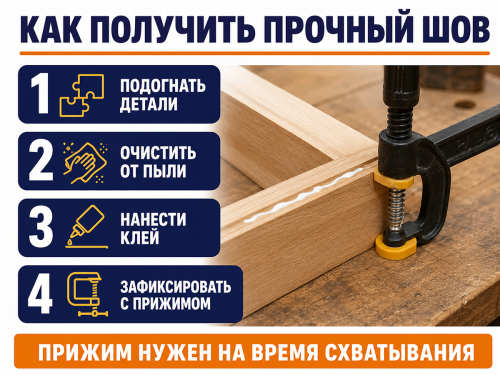 Клей ПВА «Момент Столяр» универсальный, 750 г фото 3