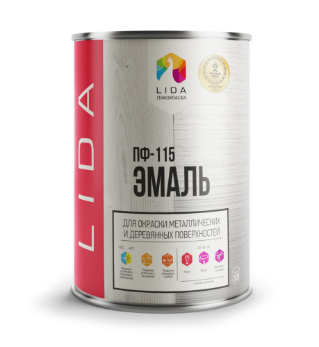 Эмаль ПФ-115 золотисто-желтая LIDA 1 кг