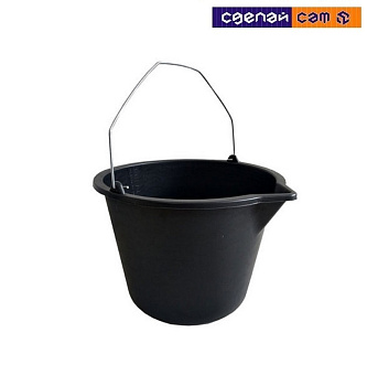 Ведро строительное 16 л черное 3271