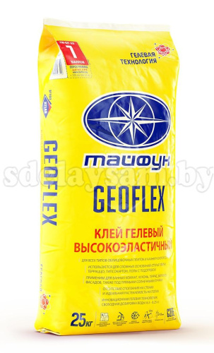 Тайфун Мастер гелевый высокоэластичный клей для плитки GEOFLEX, 25 кг фото 2