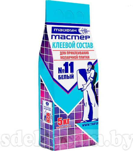 Тайфун Мастер №11 клеевой состав повышенной фиксации, белый, цементный 5кг фото 2
