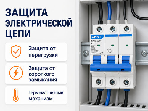 CHINT автоматический выключатель NXB 63S, 3P, 32 А, C, 4,5 кА фото 4