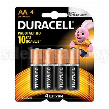 Элемент питания  DURACELL LR6/MN1500 4BP АА