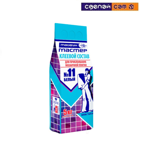 Тайфун Мастер №11 клеевой состав повышенной фиксации, белый, цементный 5кг