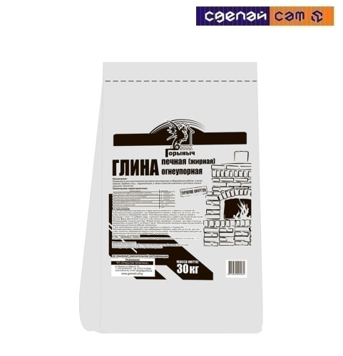 Глина печная (пластичная) Горыныч 30кг