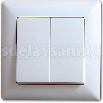 GUNSAN Выключатель 2 кл. (без рамки) белый