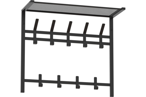 Вешалка с полкой 2-х ярусная "Торонто 22", hanger with shelf (Черный)