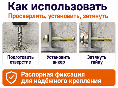 Анкер с гайкой STARFIX M8×10×50 мм фото 4